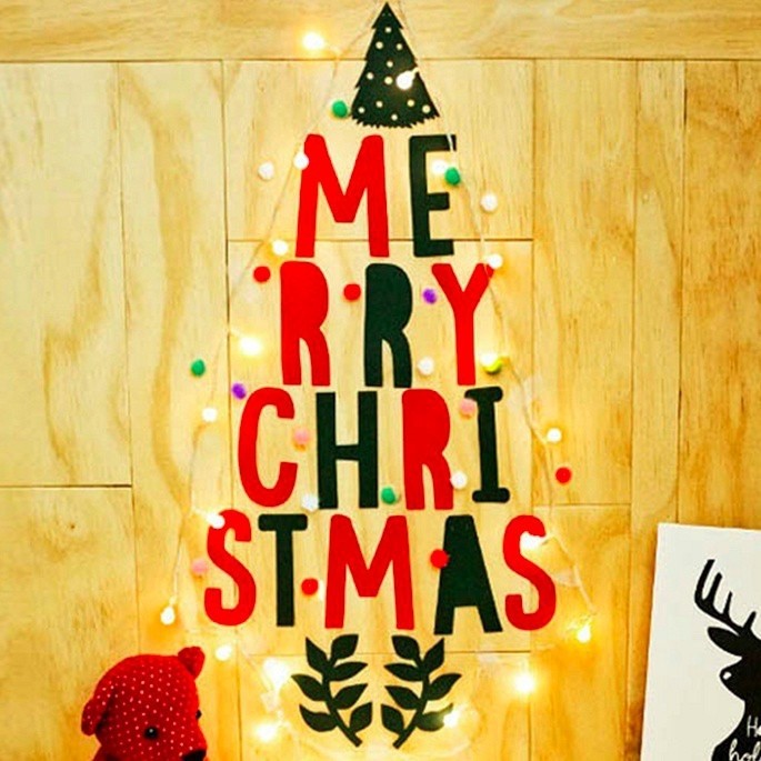 聖誕節 LED 燈飾 壁貼 裝飾包 櫥窗貼 壁紙貼 貼紙 親子 紅色 黑色 裝潢 佈置 牆貼 禮物