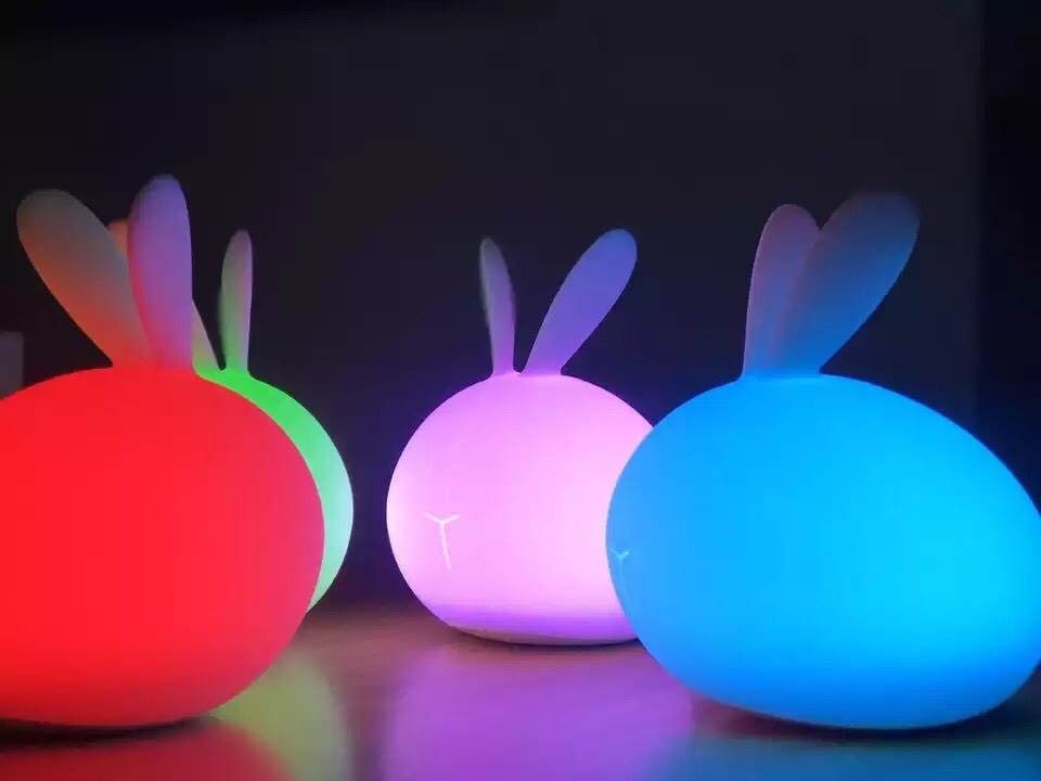 3Life兔子燈 變色小夜燈床頭臥室減壓拍拍燈 